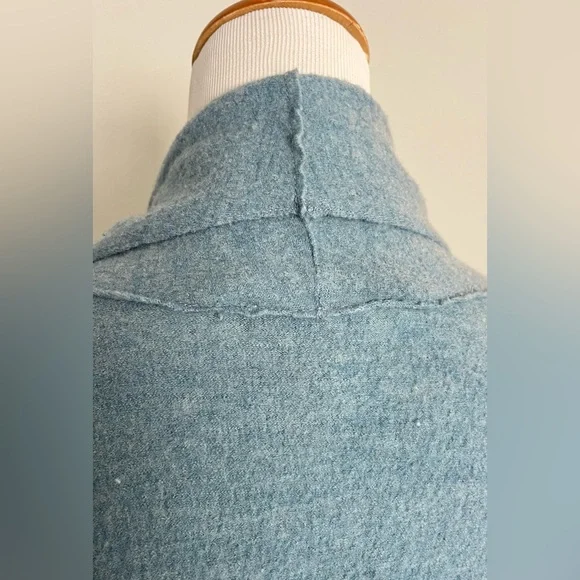 EILEEN FISHER 
Shawl Collar Wool Coat - Blue Steel Medium - Picture 6 of 13